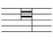 Black music symbol of quadruple whole note on staff lines