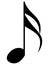 Black music symbol of sixteenth note