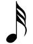 Black music symbol of thirty second note