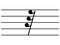 Black music symbol of Thirty-second note rest on staff lines