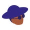 Black musician jazz head with hat and sunglasses