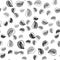 Black Mussel icon isolated seamless pattern on white background. Fresh delicious seafood. Vector