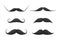 Black mustaches silhouette facial hipster mask set