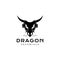 Black myth dragon with horn logo design