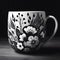 Black-N-White Nerikomi floral mug Abstract pottery Handmade Ceramic Mug generated
