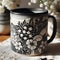 Black-N-White Nerikomi floral mug Abstract pottery Handmade Ceramic Mug generated