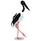 Black necked stork cartoon bird
