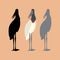 black -necked stork vector illustration style