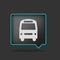 Black neon bus icon