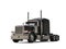 Black new shiny long haul truck