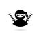 Black Ninja icon, samurai logo