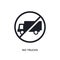 black no trucks isolated vector icon. simple element illustration from traffic signs concept vector icons. no trucks editable logo