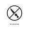 black no weapons isolated vector icon. simple element illustration from traffic signs concept vector icons. no weapons editable