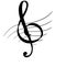 black notes on a white background Elegant treble clef