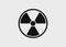 Black nuclear danger symbol. Radiation sign with black stripes