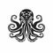 Black Octopus Logo: A Stunning Icon In Martin Ansin Style