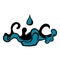 Black oil drop and spill icon, icon cartoon