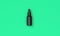 Black oil dropper bottle with blank label on a green background. 3D Render