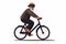 black old man riding bycicle vector flat isolated illustration