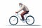 black old man riding bycicle vector flat isolated illustration