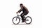 black old man riding bycicle vector flat isolated illustration