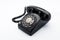 Black old telephon with rotary dia