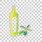 Black olives branch with olive oil bottle sign. Blue to green gradient Icon with Four Roughen Contours on stylish