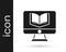 Black Online class icon isolated on white background. Online education concept. Vector