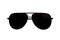 Black opaque sunglasses on a white background, isolated