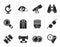 Black Optic and lens equipment icons