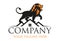 Black and Orange Color Powerful Lion on Roof House Logo Design