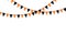 Black and orange flag garland. Triangle pennants chain. Party decoration. Celebration flags for decor
