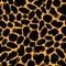 Black on orange leopard, cheetah vector seamless pattern