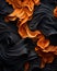 black and orange ripples on a black background