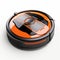 Black And Orange Robotic Vacuum Cleaner With Ambient Occlusion Style