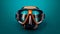 Black And Orange Scuba Mask: Vray Tracing Photography