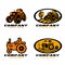 Black and Orange Tractor logo vector set design