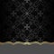 Black ornamental Background with Border for Design