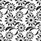 Black ornamental Flower Pattern on white