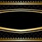 Black ornamental vector background with golden decorations