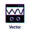 Black Oscilloscope measurement signal wave icon isolated on white background. Vector