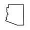 Black outline of Arizona map