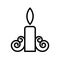 Black outline candle vector icon