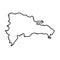 Black outline of Dominican Republic map