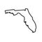 Black outline of Florida map