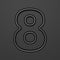 Black outline font Number 8 EIGHT 3D