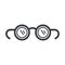 Black outline glasses symbol. education and knowledge vector icon.