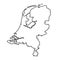 Black outline of Netherlands map