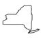 Black outline of New York state map