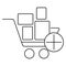 Black outline simple icon of adding bulk order